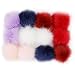Produktbild WPQES DIY 12 stücke Faux Fuchspelz Flauschigen Pompom Ball für Stricken Hüte, Taschen, schlüsselanhänger, Schuhe, 10 cm (4 ") Beliebte Mix Farben Set 3