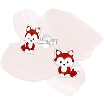 Boucles D'oreilles Licorne Pour Enfants – Argent 925, émaillées Multicolores – Diamètre 15 Mm