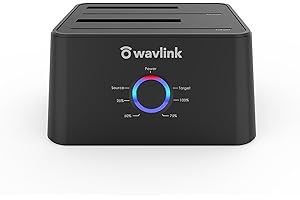 WAVLINK USB 3.0 Dual Bay SATA External Hard Drive Docking Station for 2.5 Inch and 3.5 Inch HDD/SSD Support Offline Clone/Backup Functions - Black, Dual Bag