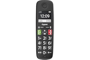 Gigaset E290HX - DECT-Mobilteil mit Ladeschale - Fritzbox-kompatibel - Schnurloses Senioren-Telefon für Router und DECT-Basis - großes Display und Tasten, schwarz [Deutsche Version] [Ohne Basis]