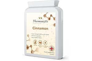 PHARMANOSTIX Naturals Cinnamon 2000 mg 60 Tablets UK Made. Pharmaceutical Grade Support Sugar Metabolism, Diet Control Support