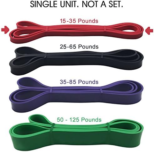JamHooDirect Pull-up Band - Extra Durable and Top Rated Assisted Resistance &amp; Stretch Band - Perfect Equipment for Powerlifting, CrossFit, Physical Therapy - Fit both Men and Women (Red 15 to 35 lbs)