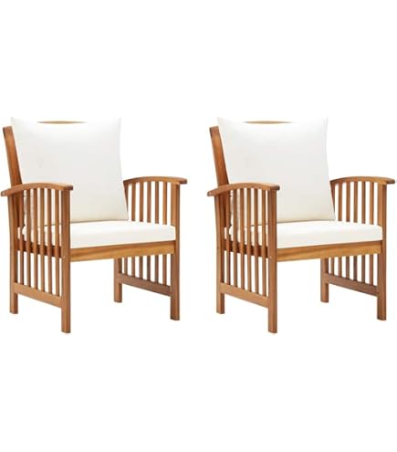 VidaXL Lot De 2 Fauteuil De Jardin, Chaises Avec Accoudoirs, Sièges