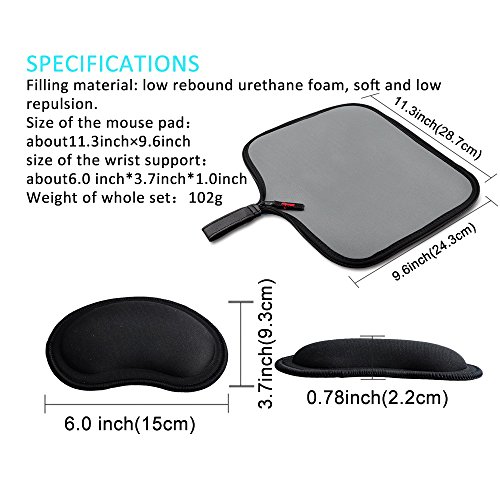 Mauspad mit Handgelenkauflage , Gmayoo Gaming Mouse Pad, Handgelenk Feder Gel Maus, Multifunktions -Maus-Pad mit Reißverschluss für Desktop-Laptop(Blau) - 8