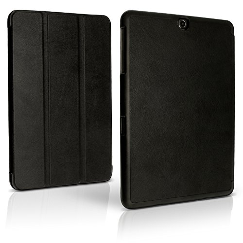 igadgitz Schwarz PU Ledertasche Hülle Smart Cover für Samsung Galaxy Tab S2 9.7″ SM-T810 mit Multi-Winkel Betrachtungs + Auto Sleep/Wake + Displayschutzfolie - 2