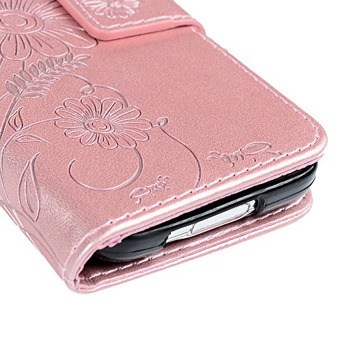 Samsung Galaxy S5 Mini Hardcase Galaxy S5 Mini Flip Hülle YOKIRIN Premium Ameisen Treffen Muster PU Leder Schutzhülle TPU Innenschale Wallet Case Brieftasche Flipcase Klapptasche Portemonnaie Handyhülle mit Karteneinschub Standfunktion und Magnetverschluß Rose Gold - 6