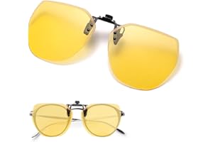 JINSIHU Clip Launettes Conduite de Nuit, Lunettes de Vision Nocturne Verres Jaunes Polarisés Anti-Éblouissement Ultra léger Clip Lunettes de Soleil pour Hommes Femmes Unisex Conduite Outdoor Sports