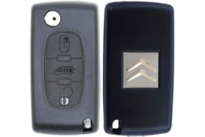 RKFUK® Replacement 3 Button Remote Car Key Fob Case CE0536 with VAN Symbol and VA2 Flip Blade Suitable for Citroen Cars and Vans Keys and Fobs