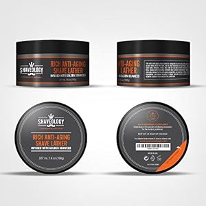 Anti-Aging Shave Cream Infused with Golden Seaweed - Provides a Thick Lather for an Exceptional Shave and Protects and… - Image 2