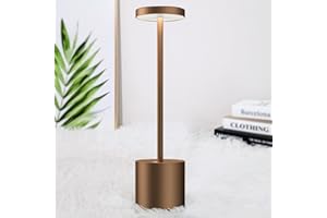 bravzurg Lampada da Tavolo Senza Fili Ricaricabile, 5000mAh Lampada da Comodino a LED, Luce a USB Batteria Dimmerabile, 3 Modalità di Colore, per Scrivania/Esterno/Tavola/Ristorante/Comodino