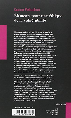 Eléments pour une éthique de la vulnérabilité : Les hommes, les animaux, la nature