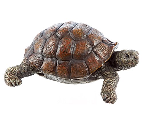 Dehner Dekofigur Schildkröte Emma, ca. 34 x 14 x 25 cm, Kunstharz, bronzefarben