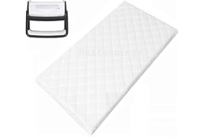 Restorology - Baby Crib Mattress – Extra Thick & Soft Foam Mattress With Antibacterial Removable Cover, Expert Recommended Support for Newborns, White | Size : 40cm x 75.5cm