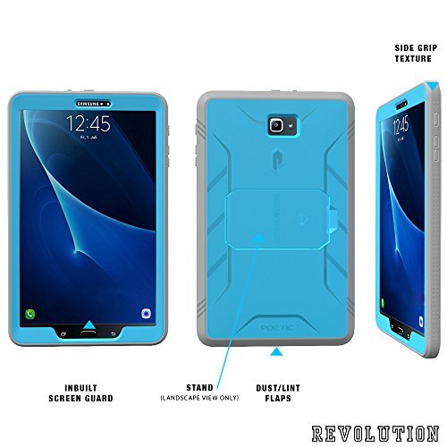 Poetic Revolution Heavy Duty Protecci  n H  brido Funda con el Protector de Pantalla para Samsung Galaxy Tab A 10 1  2016  Azul Gris  NO Compatible con EL Modelo S-Pen  