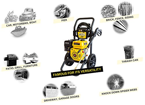 WASPPER ✦ Petrol Pressure Washer 3000 PSI ✦ 196cc Petrol Engine Powered High Pressure Portable Jet Sprayer W3000HB ✦ Premium Annovi Reverberi Pump Power, Quality Car & Patio Cleaner