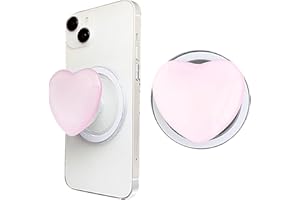 HTTDSLF Telefongriff mit Expandierendem Ständer, Magnetische Handy Fingerhalterung, Handy Griffhalter Einziehbarer Liebe Herz Griff Magnet, Ausziehbarer Sockel und Griff für Smartphones Tablets, Rosa