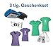 Produktbild 3 tlg. Größe M - Travelbug tailiert Damen Frauen T-Shirt - Travelbug Stempel und Travelbug mit CopyTag Weihnachten Set Geschenk Geschenkset Geocaching Paket