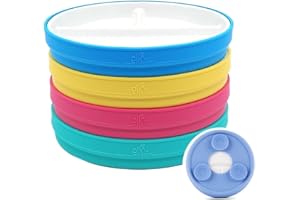 Elk and Friends Kinderteller aus weißem Porzellan mit Silikon-Saugnapfhüllen, unterteilt, geeignet für Babys, Kinder, mikrowellen- und spülmaschinenfest, rutschfest, Snackgeschirr, Größe 17 cm