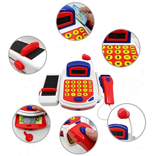 Winkey Kids Toy Pretend Play Electronic Cash Register Toy Realistic Actions & Sounds With Mic - Image 5