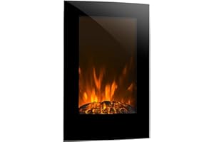 Klarstein Cheminée Electrique d'Intérieur, Chauffage Electrique de 2000W, Fausse Cheminée Decorative avec Effet Flamme en LED, Télécommande Inclus, Programmable, Minuterie, Thermostat Réglable