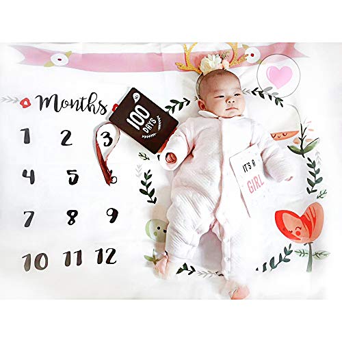 YuandCheng Apto para Todas Las Estaciones Manta de Bebé Foto de Fondo Apoyos Hito Mensual Estera Fotográfica para Niño Recién Nacido Niño Y Niña Cálido y Acogedor