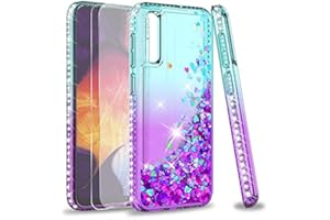 LeYi Etui na telefon Samsung Galaxy A50/A50s/A30s, błyszczące etui na telefon komórkowy z folią pancerną (2 sztuki), Diamond Cover Bumper etui ochronne do Samsung A50/A50s/A30s, etui na telefon