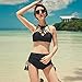 Produktbild klxeb Spa Bikini zweiteilig Badeanzug kleine Brust Raffung Stahl Unterstützung Hohe Taille Split Badeanzug, L, schwarz