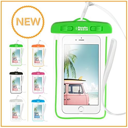 Naruba Media IPX8 Waterproof Case, Waterproof Case Bags for Documents, Credit Cards, Mobile Phones to 6 inch für|strand aktivitäten| Water sport| joggen| Kajaken etc