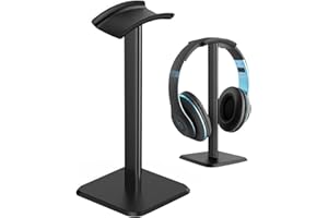 BOOKIE NOOKIE Support Casque Gamer, Gaming Porte Casque ps5, Simple et Robuste Repose Casque Audio, avec Silicone TPU Antidérapant, Convient pour Le Bureau à Domicile, etc. Noir
