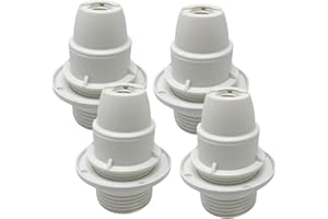HALOTEC | Set 4 Portalampade E14 Bianco con Vite e Rondella di Fissaggio | Accessori Lampadine E14 Alta Qualità | Montaggio Facile | Uso Residenziale e Commerciale | Ricambi Sicuri e Duraturi