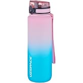 Uzspace FiftyFifty 1000ml B&Uuml;Y&Uuml;K BOY &Ccedil;ift Renk Softtouch FF Collection Tritan Su Matarası Pembe-Yeşil