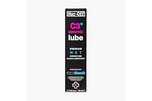 Muc-Off C3 Ceramic Wet Chain Lube, 50 ml - Grasso Ceramico per Catena di Alta Qualità, Lubrificante Catena Bici con Colorante Tracciante UV - Formulato per Condizioni Atmosferiche Difficili e Umide