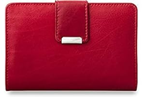 MONEY MAKER Práctica cartera de piel para mujer, monedero, rojo (negro) - 169