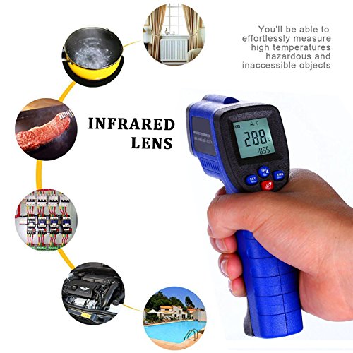 KINGTOP Infrarot Thermometer Laser Berührungsloses Digital Thermometer -50°C bis +550°C - 6