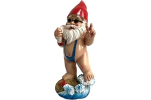 FIORKY Estatua divertida de gnomo de jardín de goblin, escultura de gnomos enanos de jardín travieso, adornos de hombre de gnomos de jardín, resina interior al aire libre, decoración de arte para patio,