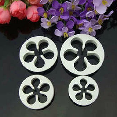 joyliveCY 4ST Rose Blume Kuchen Fondant Ausstechformen - 5