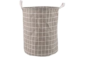 THEFORMAT Cesto Ropa Sucia plegable 43L, Cubo de la Ropa Sucia 35 x 35 x 44 cm, con Asas Para Mayor Comodidad, Perfecto Para Ropa y Juguetes, Cesta Ropa Sucia de Colores Gris y Blanco