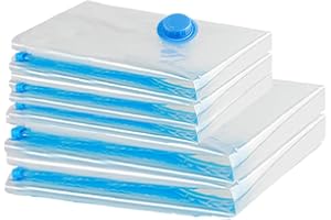 ZWMYF 5PZ Sacchetti Sottovuoto Salvaspazio,Misura Medi Borse da viaggio,Buste Sottovuoto Vestiti,Borse da viaggio,Riutilizzabili,per Viaggi,Giacche,Coperte,Lenzuola,Vestiti 3(60 * 40)+2(80 * 60) CM)