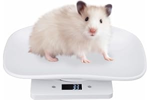 HIYORSOA Pet Scales for Small Animals,10kg/1g LCD Display Kitchen Scale,Mini Kitten Weighing Scales,Electronic Kitchen Food Scales with 3 Weighing Modes for Small Cat,Dog,Kitchen (11.4x7 in)