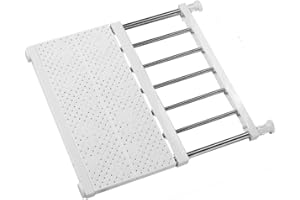 JONASHER Verstellbarer Schrank-Organizer, Spannregal, Trennwand, Schrank, Aufbewahrungsregal, erweiterbare Kleiderstangen, platzsparende Kleiderschrank-Aufhängestange für Badezimmer, Küche, Weiß