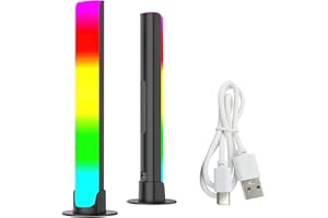 XiXiRan Musik Rhythmus Licht, Buntes Klangsteuerungslicht, Music Light Bar, RGB Sound Kontrolle LED Licht Stick, Ambiance Play Lightbar, 32Bit Music Level Light, USB-Aufladung Sound Pickup Light (C)