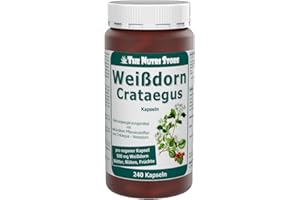 The Nutri Store Weissdorn 500 mg Kapseln 240 Stück mit sekundären Pflanzenstoffen aus Crataegus Weissdorn Nahrungsergänzungsmittel