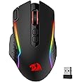 Redragon M810 Pro Wireless Gaming Mouse, 10000 DPI Wired/Wireless Gamer Mouse w/Rapid Fire Key, 8 Macro Buttons, 45-Hour Reliable Power Capacity and RGB Backlit for PC/Mac/Laptop