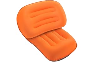 SUTAFOR 2X Oreillers de Camping Ultralégers 80g Coussin Gonflable de Plage Portables Coussins pour Le Voyage, la Randonnée 46x30 cm Orange