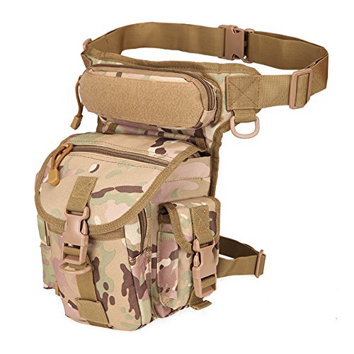 Woopower Bolsa multiusos para motocicleta, impermeable, táctica, bolsa de muslo militar, riñonera, riñonera militar, riñonera táctica, bolsa para hombres, camouflage
