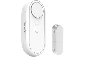 XINZHIZHU Door Sensor Alarm 2-In-1 Freezer Window Alarms for Home Security with Delay 0/5/10/30 Seconds 3-Level Volume Control Chime 0 to 120 dB Wireless for Fridge Garage Shed Shop Door Ajar Warning White