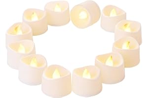 WILLINGOOD 12 Flameless LED Kerze mit Timer & Automatikmodus, Realistisches Flackern & Wasserdicht Kerzen LED Teelichter Warmes-Licht für Romantisches Abendessen Weihnachtsdeko Gartenpart