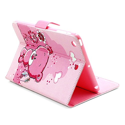 iPad Mini 3 Hülle, Deenor Bear Pattern PU Leder Abdeckung Stand Flip Schutzhülle Hülle für Apple iPad Mini 1/2/3 Generation. (Bear) - 4