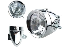 Maso - Set di fanali anteriori e posteriori per bicicletta con generatore di attrito, alimentato a dinamo, 12 V, 6 W