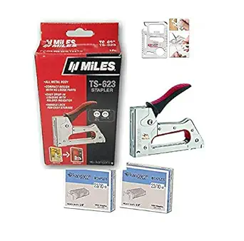 KROST ToolsCentre Kangaro Miles All Metal Body TS-623 Gun Tacker, StapleGun with 2000 Staples (Red)